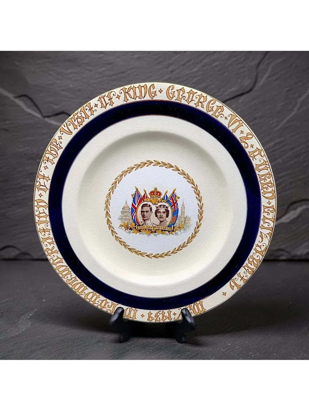 Vtg 1939 King George VI Queen Elizabeth Royal Visit Plate Canada USA 10.5